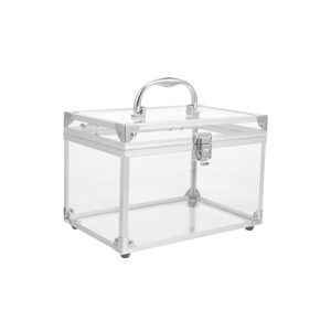 Clear Acrylic Storage Box with Silver Accents